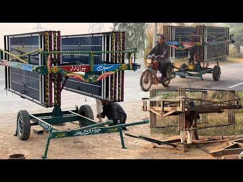 Unbelievable! Pakistani Mechanics Build a Heavy-Duty Motorcycle Solar Trolley in Local Workshop