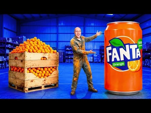 I MADE A GIANT FANTA FROM 1 TON OF ORANGES!!!