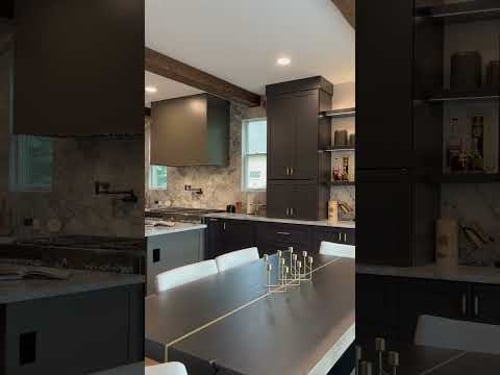 Nothing better than a custom renovation 😍 Loving our moody project in Red Tail 🖤 mancusohomes.com