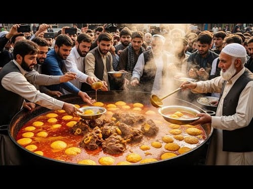 Massive 500 KG Most Crowd Afghan Rosh recipe | Street food Afghanistan