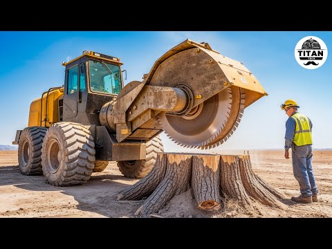 Extreme Dangerous Monster Stump Removal Excavator | Amazing Fastest Wood Chipper Machines #36