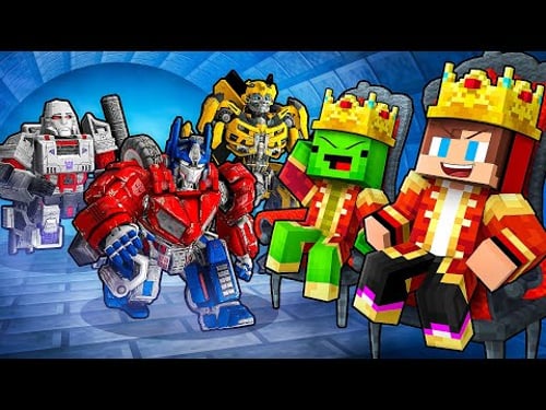 JJ and Mikey Became KINGS Of TRANSFORMERS in Minecraft - Maizen