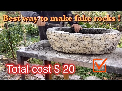 FAKE ROCKS (concrete planters )the absolute cheapest, fastest and most effective way to make them …
