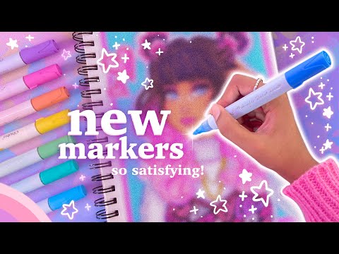 drawing with new art supplies 🌸 ft. Ohuhu Nahuku & acrylic paint markers