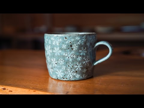 Making Mishima Snowflake Pattern Mugs - Pottery