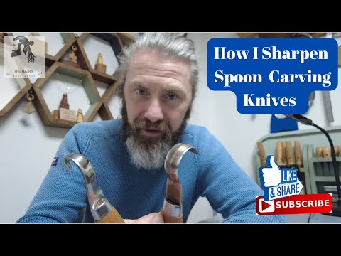 How I Sharpen Spoon Knives - Mora Hook Knives my Sharpening Technique - 3 Stages - How To Video