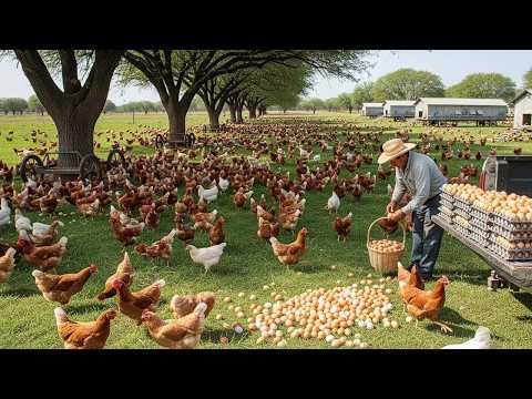 Poultry Farm in a Beautiful Countryside - Egg Harvesting and Livestock Care