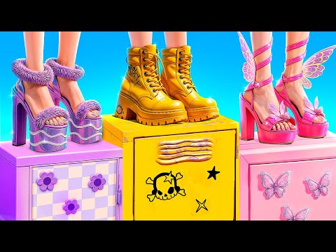 تحدي اللون الواحد! البنت البينك مقابل الولد الأصفر مقابل البنت البنفسجي! ميك اوفر بالكامل