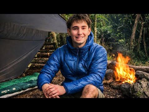 Bushcraft Survival Camping | Shelter Build + Campfire Cooking