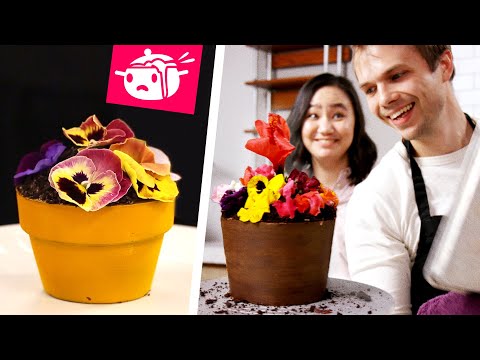 We Tried To Re-Create This Flower Pot Cake • Eating Your Feed • Tasty