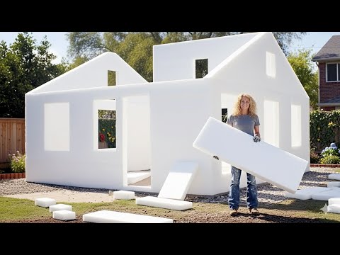 Woman Turned Styrofoam Into a HOUSE | Start to Finish by @user-Vozrozhdenie