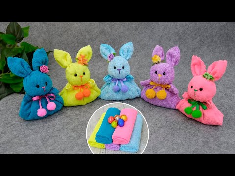 The Perfect Last-Minute Gift🐰Towel Bunny with a Surprise❄️No Pattern Needed