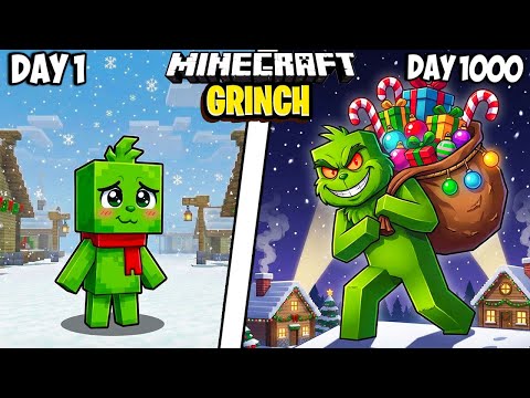 I Survived 1000 Days as the GRINCH in Minecraft
