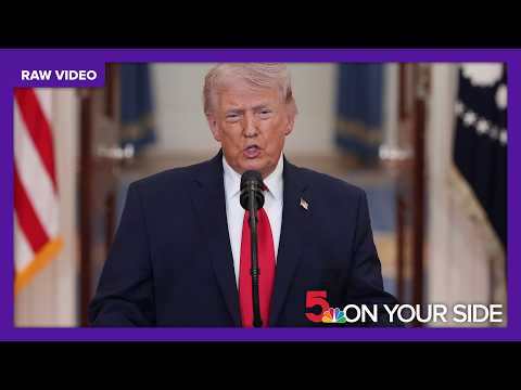 President Donald Trump addresses the nation about the war with Iran