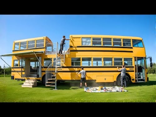 Family Converts an Abandoned Bus Into a Home | Start to Finish @desentoca2309