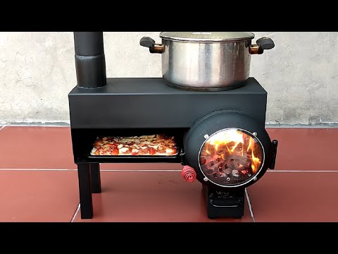 How to make a wood-burning stove and grill from super beautiful and effective steel pipes