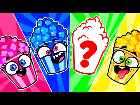 Colorful Popcorn Song | Learn Colors | Cartoon | Good Habits & Safety Rules | Pit & Penny Stories 🥑
