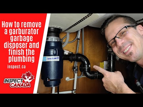 How to remove a garburator garbage disposal and finish the plumbing