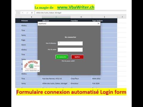 VBA Automated Login Form/ Embedded Codes/ No Coding_08. www.VbaWriter.ch
