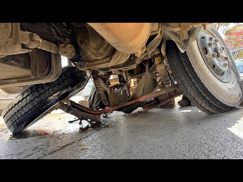 Due to Overload Truck FrontAxle was Broke Down in Middle