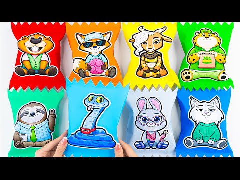 🌈Paper DIY💖Cute ZOOTOPIA 2 Candy Blind Bag Unboxing! 🦊🐰 | How To Make | Tina ASMR