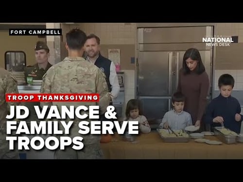 JD Vance, Usha and their children serve Thanksgiving meals to troops in Kentucky