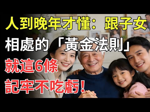 人到晚年才懂:跟子女相處的「黃金法則」,就這6條,記牢不吃虧!
