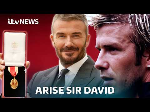 Sir David Beckham 'proud' as he finally receives knighthood | ITV News