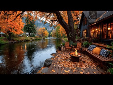Mindful Riverside Cabin | Birds & Firepit Sounds for Calm Relaxing Moments