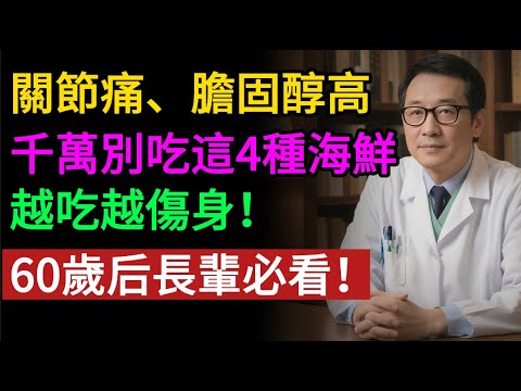 60歲後,這4種海鮮是「關節、血管殺手」!魷魚、蝦竟上榜?醫生警告:吃錯了,加速發炎、膽固醇飆升!#老年健康#健康知識 #健康养生#逍遙健康指南