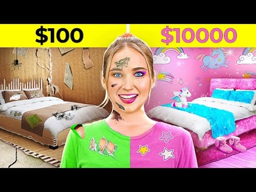 Cheap vs EXPENSIVE Room Makeover! EPIC Glow-Up π±β¨