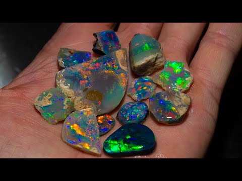 Straight from the mines in Lightning Ridge I shape a parcel of uncut gems