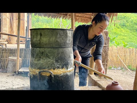 FULL VIDEO: 15 days of fermentation, distilling alcohol from corn and gardening / Anh Bushcraft