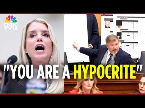 WATCH: Rep. Massie Tells Pam Bondi He Caught Her "RED HANDED" Over Les Wexner Redaction | N18G