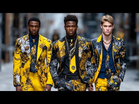 Versace Spring/Summer 2026 Menswear Inspiration | Bold Colors, Baroque Prints, Glam Style