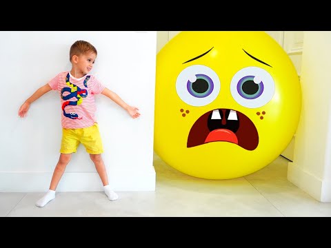 Vlad and Niki play Hide and Seek with balloons - Funny stories for kids