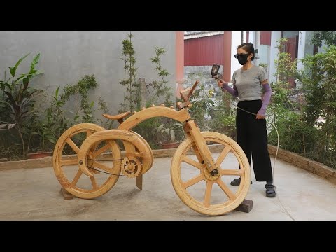 It Took Me 90 Days of Patience and Hard Work to Build a Bicycle from Wooden Scraps