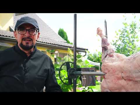 Ram on a spit in Arabic