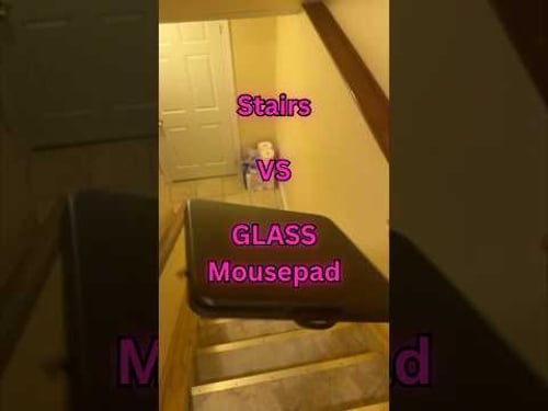 Dropping My GLASS Mousepad Down The Stairs #gamingaccessory #gaming #pcgaming #glassmousepad #glass