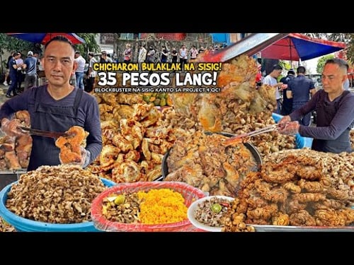 35Pesos lang ang "CHICHARON BULAKLAK na SISIG may JAVA RICE pa!" | BLOCKBUSTER na KANTO STYLE SISIG!