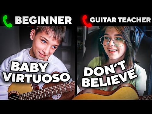 BABY VIRTUOSO Pretends to be a BEGINNER to Guitar Lessons PRANK #2