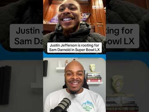 Justin Jefferson is rooting for Sam Darnold in Super Bowl LX #shorts