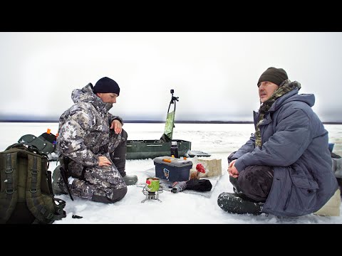 We've caught a lot of pike! There was a flood in the tent. We were left outside overnight. On the...