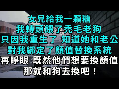 女兒給我一顆糖,我轉頭餵了禿毛老狗,只因我重生了 知道她和老公對我綁定了顏值替換系統,再睜眼 既然他們想要換顏值,那就和狗去換吧!