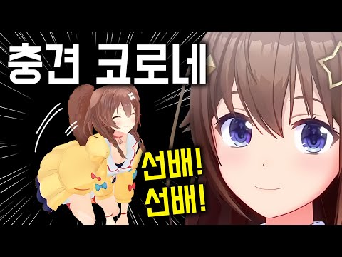 Korone becomes a cute loyal dog in front of the division commander.