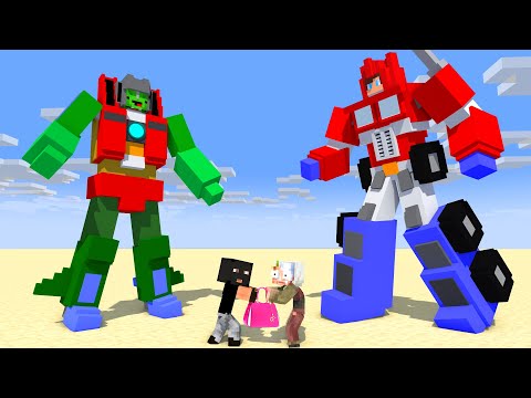 JJ Optimus Prime vs Mikey Transformers - Who Is The STRONGEST? - Minecraft Animation
