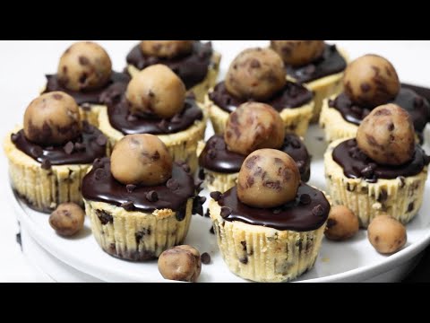 Mini Cookie Dough Cheesecakes | EASY Bite-Sized Cookie Dough Treats