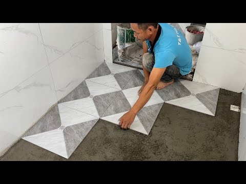Amazing Techniques Construction Bathroom Floor With Ceramic Tiles