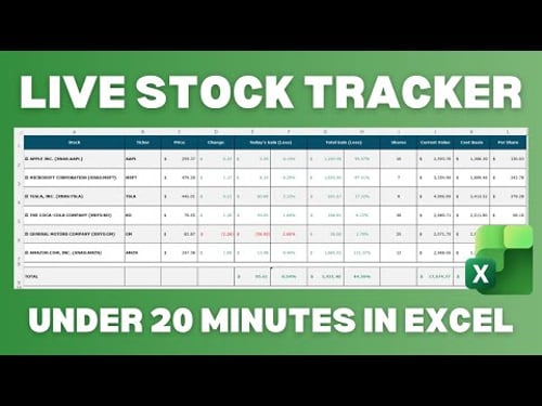 Build a Custom STOCK TRACKER With Live Data In Excel
