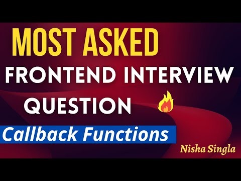 Frontend Interview Question | Callback Functions| Sync & Async Callbacks | Interview Questions